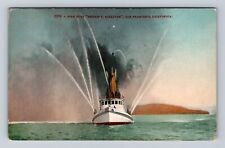 San Francisco CA-California, Fire Boat Dennis T Sullivan, Vintage Postcard picture