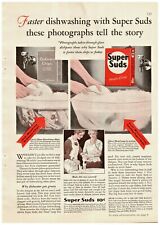 1931 Super Suds Soap Vintage Print Ad Faster Dishwashing Photographs Tell Story  picture