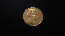 Da Vinci 24K Electroplate Gold Sterling Silver Portrait of a Girl with Cap Medal picture