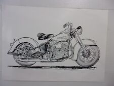 HARLEY-1955 PANHEAD LINE DRAWING POSTER..VERY NICE PIECE.. picture