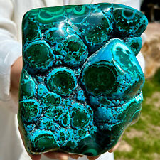 5.29LB Natural Chrysocolla/Malachite transparent cluster rough mineral sample picture