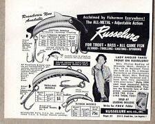 1950 Print Ad Russelure Casting & Trolling Fishing Lure 9 lb 10 oz Rainbow Trout picture
