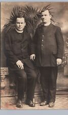 TWO PRIESTS c1910 real photo postcard rppc affectionate christian friends picture