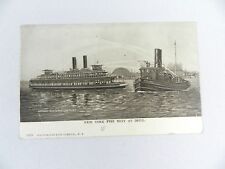 Vintage Postcard 1929 New York Fire Boat at Drill Illustrated Ship NY picture