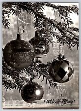 Postcard Poland Merry Christmas Wesolych Swiat Ornaments Hanging on Tree   D-10 picture