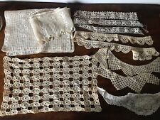 Vintage Crochet and Handmade Lace lot of 8 for Sewing and Crafts picture