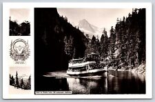 Seattle Washington~Seal~Skagit River Power Project~Boat @ Diablo Lake~1930s RPPC picture