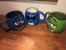 M&M Candies Blue & Green 3D Coffee Mug Tea Cup Lot 4 Mug Set Blue Sunglasses picture
