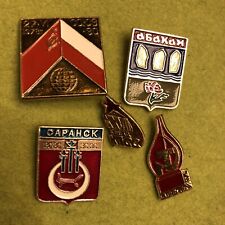 Vintage USSR Pins Soyuz Poland Seal Day Abakahz Saransk picture