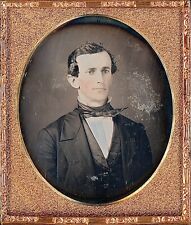 Handsome Young Man Looking Away Dated 1853 By Walsh 1/6 Plate Daguerreotype T270 picture