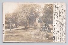 Postcard RPPC Clarion Park Iowa posted 1906 Fountain picture