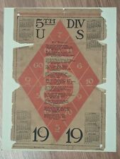 WWI 5th Division Infantry Red Diamond Calendar, Original, printed 1918 For 1919 picture