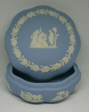 Wedgwood Jasperware Large (5 Inch Wide) Octagon Blue Trinket Box with Lid 400g picture