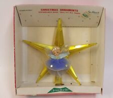Vtg Jewelbrite Christmas Tree Topper - Heavenly Blue Angel on Star  Original Box picture