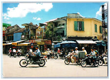 Hanoi Vietnam Postcard Hang Dao Street Business District Motorcycle Passing 2002 picture