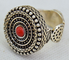 Ancient Antique Victorian Silver Ring With Red Stone Amazing Vintage Ethnic picture