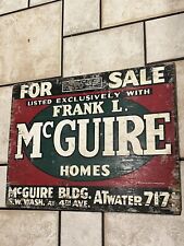 Vintage 1940’s Frank L McGuire Worlds Largest Realtor Sign Portland Ore History picture