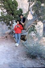 #SM20- a Vintage 35mm Slide Photo- Woman Under Tree With a Camera - 1992 picture