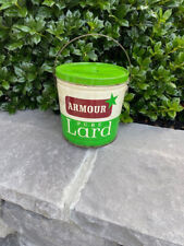 ARMOUR Pure Lard Can Tin Pail Bucket Green Star Advertising picture