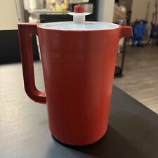 Vintage Tupperware Red Pitcher w/ Red Push Button Lid  1676-4 picture