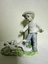 Vintage Tengra Boy w/Geese Porcelain Figurine Made in Spain ~ 7