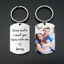 Photo Keychain Personalised Keyring with Picture Custom Father's Day Gift picture