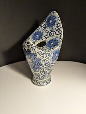 Vintage Blue & White Vase Chinoiserie 3.5