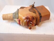 Vintage German Hand Carved Wood W.C. Fields Wine Bottle Stopper/Pourer Overwound picture