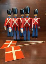 5 RARE VINTAGE DANISH WOODEN SOLDIERS Made in Denmark by Kay Bojesen-8 1/2