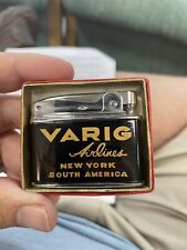 RARE VARIG Airlines Brazil Vintage Prince Petite MADE IN GERMANY Petrol Lighter picture