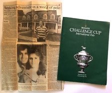 POLO Rolex Watch Challenge Cup Windsor Park & Greenwich Polo Club 1987 Scorecard picture