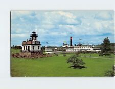 Postcard Colchester Reef Lighthouse and SS Ticonderoga Shelburne Museum VT USA picture