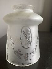 Antique Glass/Oil Gas Light Etched 2 3/16