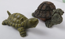 Turtle Collectables 2 Miniature Resin Turtle Figurines picture