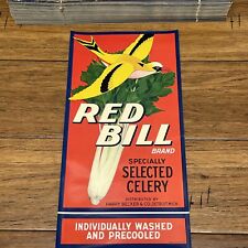 Wholesale Lot Of 500 1940s Red Bill Brand Celery Harry Becker Produce Detroit JD picture