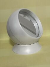 Vintage 1970s White Acrylic Space Age, Round Makeup/Table Mirror Rotating ￼Globe picture