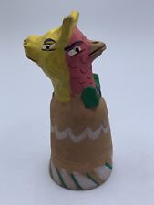 Mexican Oaxacan Terracotta Ceramic Art Pottery , Two Face Bell, Vintage unique picture