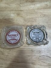 Antique Pair Of Lutton’s Ambulance Advertising Ashtrays Beaver Falls/Koppel PA picture