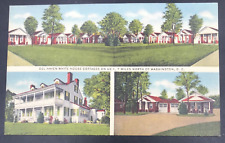 Vintage Del Haven White House Cottages Motel Berwyn MD Maryland Linen Postcard picture