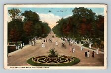 Detroit MI-Michigan, Central Avenue, Belle Isle Park, c1916 Vintage Postcard picture