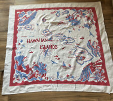 VTG WWII Hawaii State Souvenir Tablecloth Dervan 1940’s Path Of Japanese Planes picture