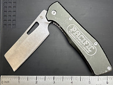 GERBER FLAT IRON CLEAVER FRAMELOCK GREEN ALUMINUM SCALES POCKETKNIFE USED picture