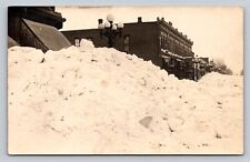 RPPC Downtown After Blizzard Huron South Dakota Postmark Real Photo P321A picture