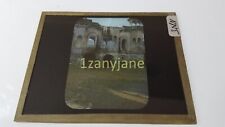 NNJ Glass Magic Lantern Slide Photo STONE ARCHED RUINS FROM YARD SQUARE picture