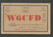 1931 Early Ham Radio (QSL) Card Call Letters W6CFD Oakland Ca picture