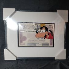 Goofy Animation Cel Over Walt Disney Productions Stock Certificate Framed picture