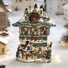 Christmas Candyland Tea light Holiday Festive Ceramic Figurine House,  KMART VTG picture
