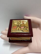 Trinket box Vintage Wooden German Village Small glaze finish hand made small picture