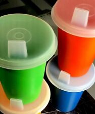  Tupperware NEW Vintage Bell Tumbler SIPPY Cups 7oz Set Of 4 MADE IN USA *NOS* picture