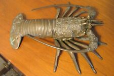 Vintage MCM? heavy  Brass Lobster Decor Ocean Water Marine 7.5'' long picture